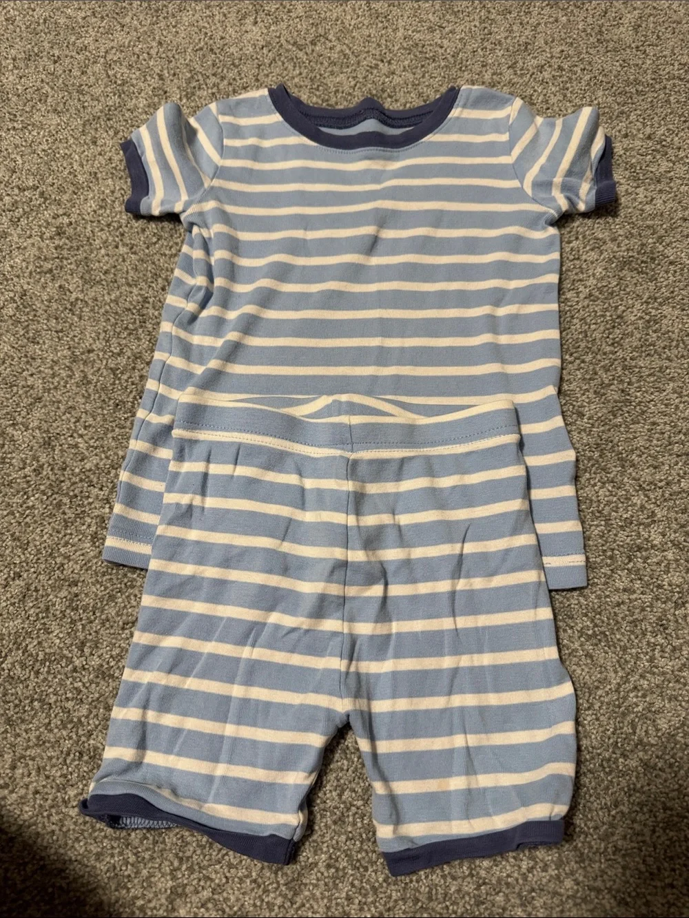 Old Navy Light Blue and White Striped Kids Pajama Set